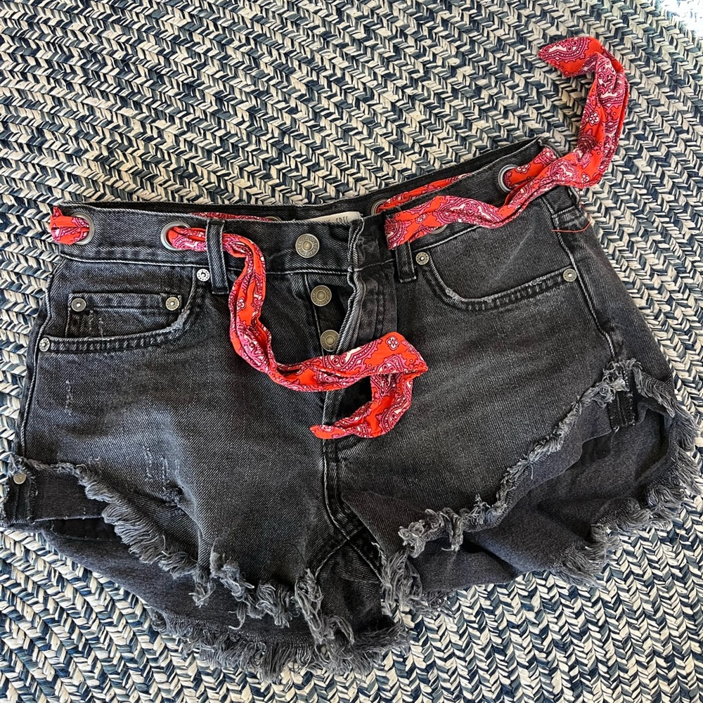 Free People black crop shorts. Size 26.